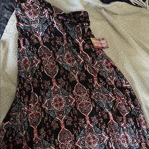 NWT size XL Fun Black and Red A-line Maxi Skirt for Night Out
